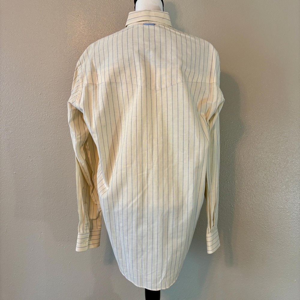 Light Yellow Long Sleeve Button Down Thin Striped… - image 6